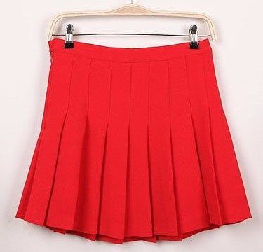 Slim Thin High Waist Pleated Tennis Skirts