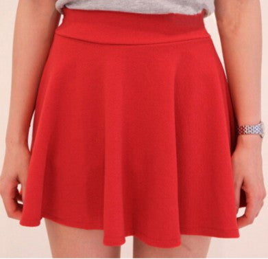 Women Black Red Tennis Skater Skirt