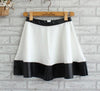 White Striped Skirt Leather Mini Tennis